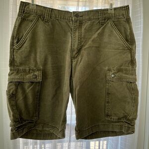MEN’S CARHARTT RELAXED FIT GREEN CARGO SHORTS